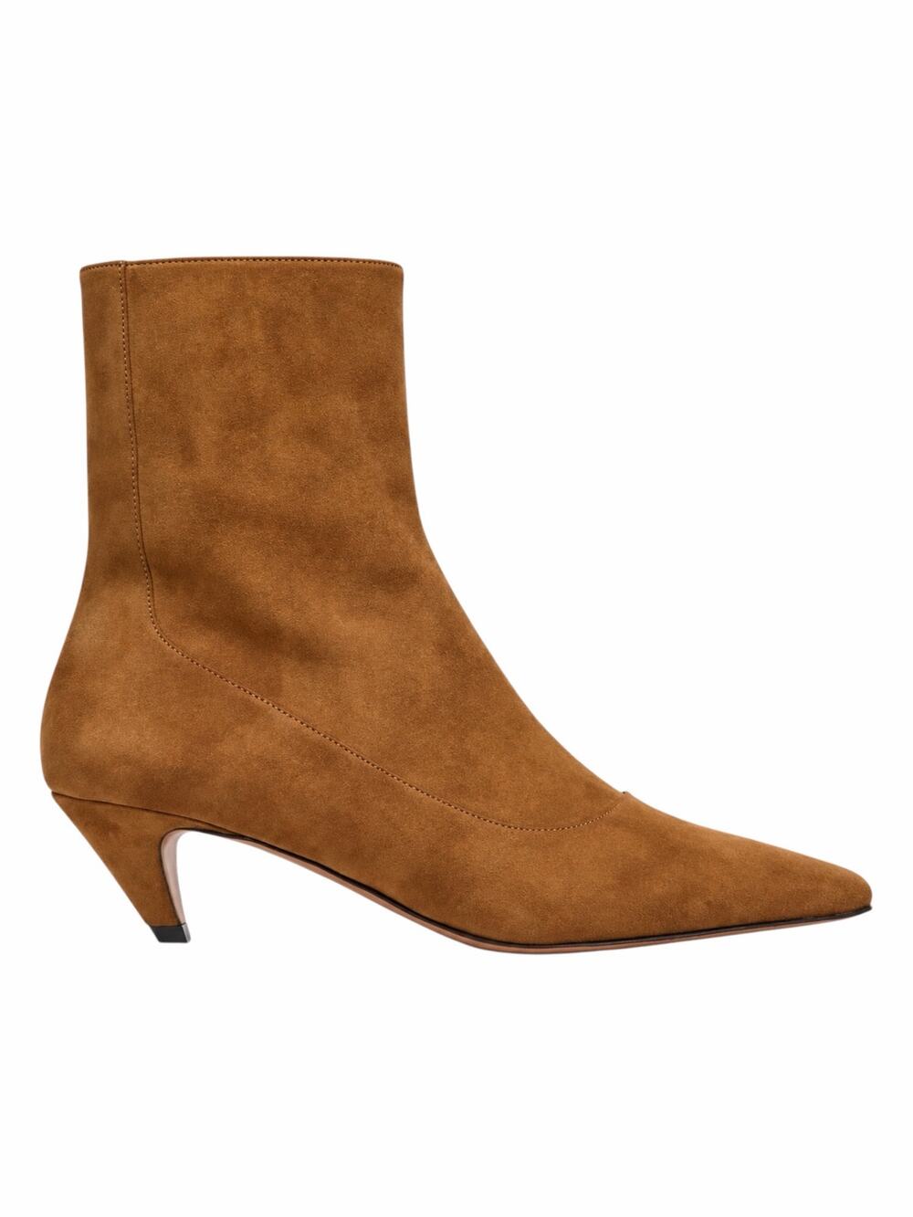 Stella McCartney Spur 48mm Faux Suede Ankle Boots Pecan Brown Size 40